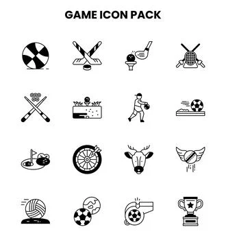Game DuoTone Graphics Icons Pack Stock Illustration