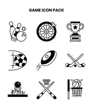 Game DuoTone Graphics Icons Pack Stock Illustration