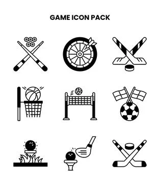 Game DuoTone Set Icons Pack Stock Illustration
