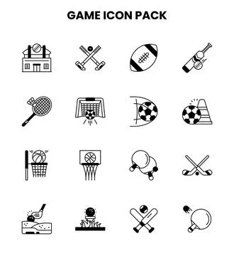 Game DuoTone UI Icons Pack 스톡 일러스트