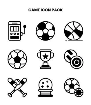 Game DuoTone Vector Icons Pack Stock Illustration