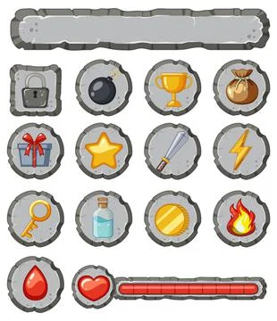 Game element on white background template Stock Illustration