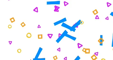 Game elements, random shapes falling down on white background. 4K animation. 스톡 동영상 158319102