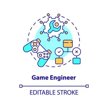 Game engineer concept icon Stock Illustration