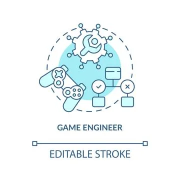 Game engineer turquoise concept icon イラスト素材