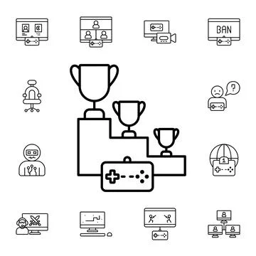 Game, event, rewards, game controller flat vector icon in esport pack Illustrazione stock
