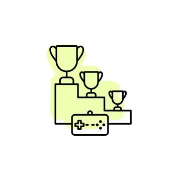 Game, event, rewards, game controller with color shadow vector icon in esport Illustrazione stock