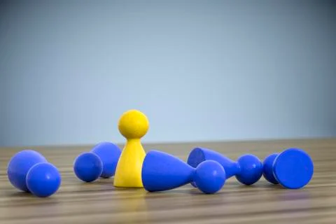 Game figures one standing five lying Stock Illustration