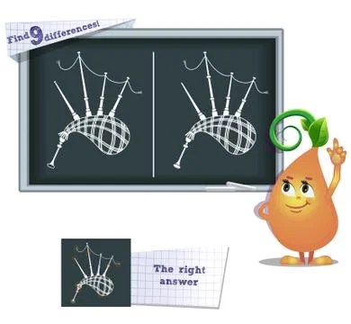 Game find 9 differences dawdling Stock Illustration