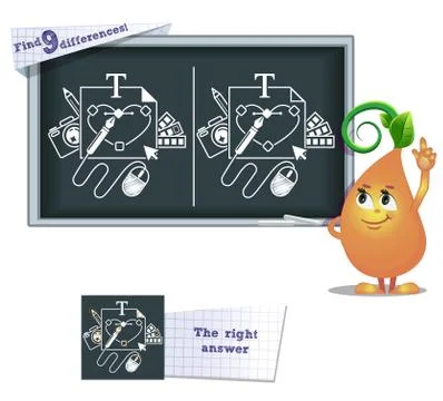 Game find 9 differences design Stock Illustration