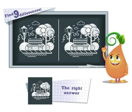 Game find 9 differences park Ilustración de archivo