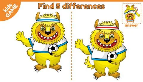 Game find differences cartoon monster-8 Stock Illustration