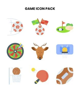 Game Flat Bundle Icons Pack イラスト素材