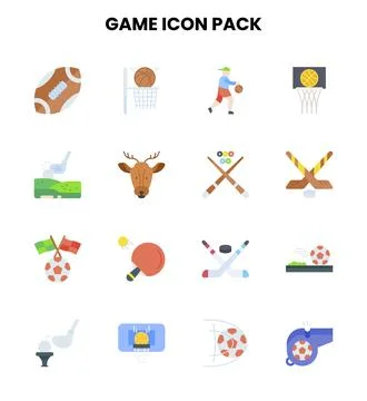 Game Flat Graphics Icons Pack Illustrazione stock