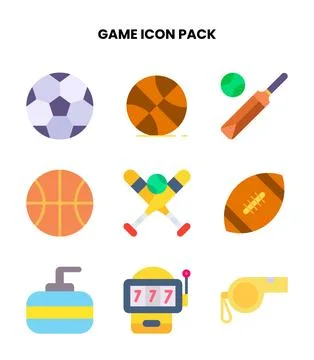 Game Flat Icons Pack Stock Illustration