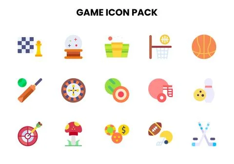 Game Flat Scalable Icons Pack イラスト素材