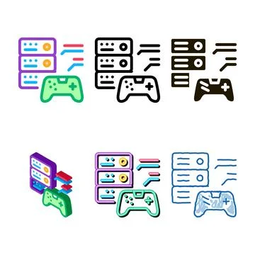 Game forms main menu icon vector outline 스톡 일러스트