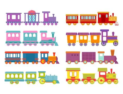 Game gift kids train vector travel railroad transportation toy locomotive Illustrazione stock