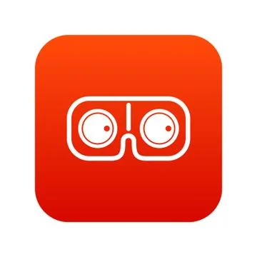 Game glasses icon digital red Illustrazione stock