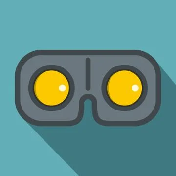 Game glasses icon, flat style Stock Illustration