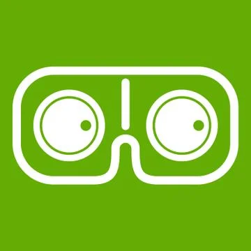 Game glasses icon green Stock Illustration