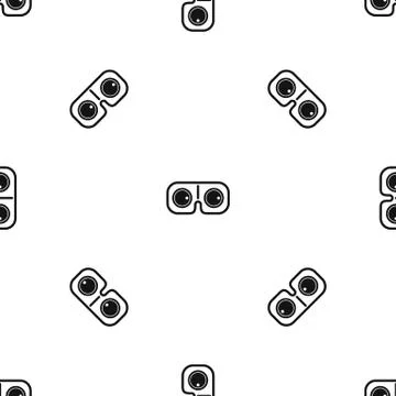 Game glasses pattern seamless black イラスト素材