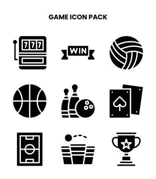 Game Glyph Icons Pack 스톡 일러스트