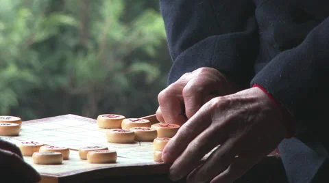 Game of GO in Beijing Park Stock Footage 44753270