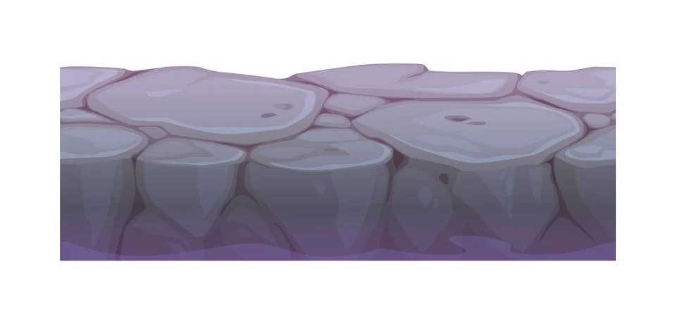 Game ground soil layer, seamless stone platform Stock Illustration