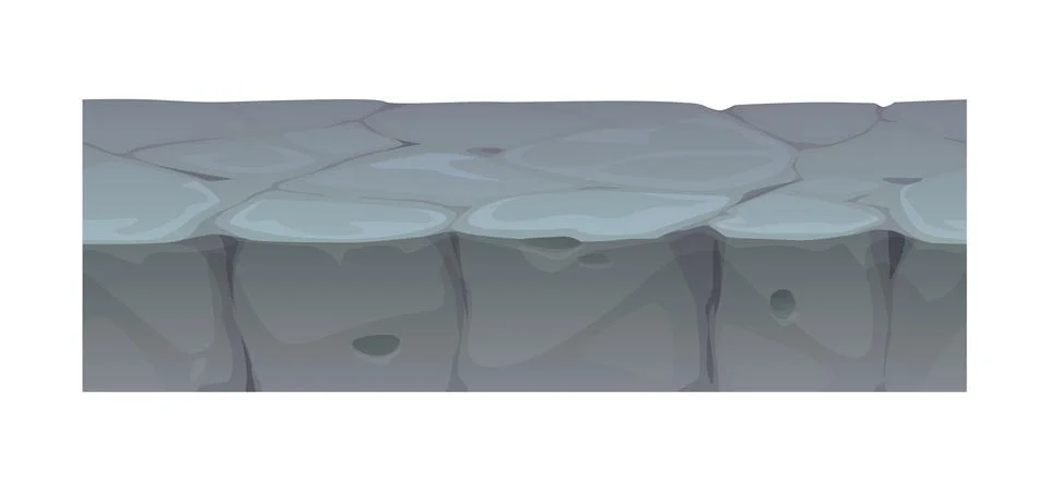 Game ground soil layers of stone and rocky terrain Stock Illustration