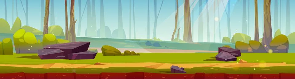 Game ground texture of road in forest Stock Illustration