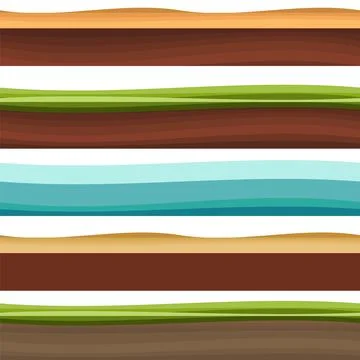 Game ground textures. UI games ground texture. Rock and water cartoon game te Stock Illustration