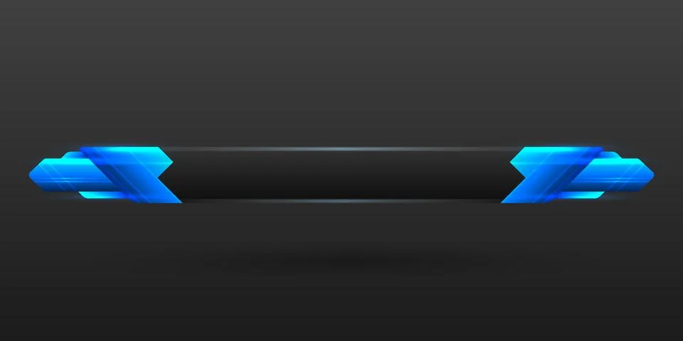 Game gui lower third title button with blue neon effect Stock Illustration