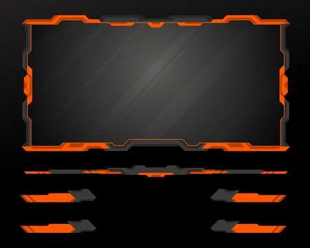 Game gui screen live stream overlay webcam panel template for video broadcast Stock Illustration