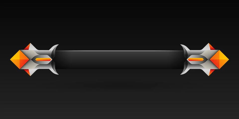 Game gui title lower third screen banner bar template Illustrazione stock
