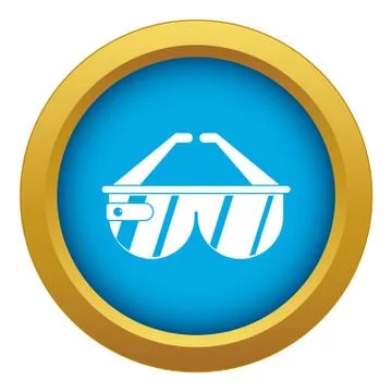 Game headset icon blue isolated イラスト素材