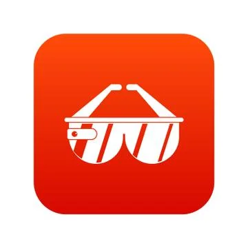 Game headset icon digital red イラスト素材