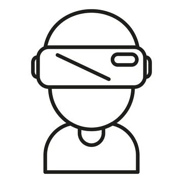 Game headset icon outline vector. 3d reality Stock Illustration
