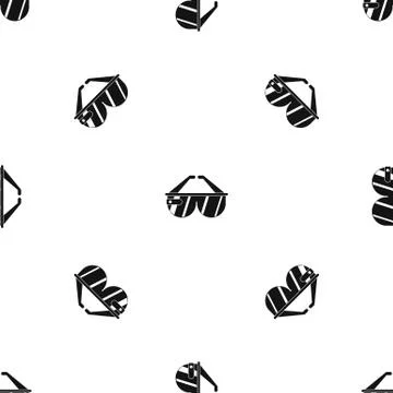 Game headset pattern seamless black Illustrazione stock