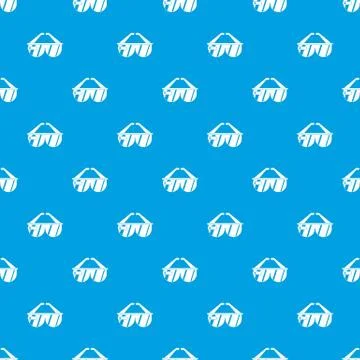 Game headset pattern seamless blue イラスト素材