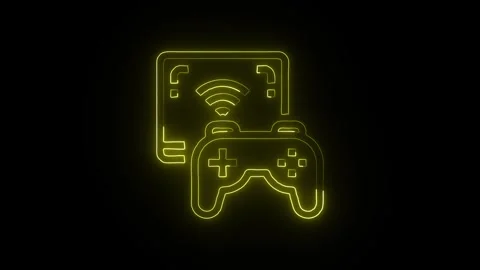 Game Icon Isolated on Black Background Gaming Entertainment Symbol 库存影片 331352161