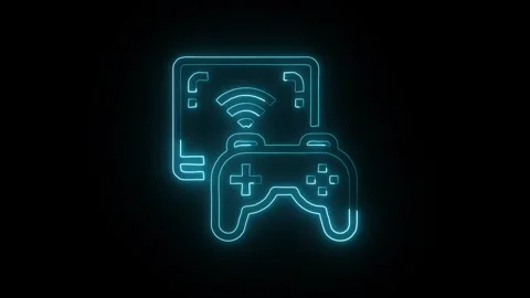 Game Icon Isolated on Black Background Gaming Entertainment Symbol Видео 331352167