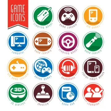 Game icon set. Stock Illustration