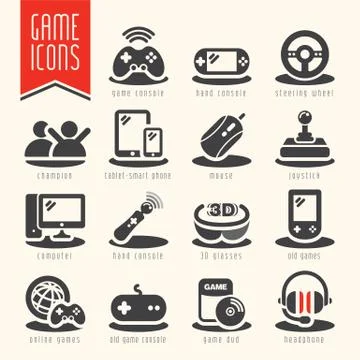 Game icon set. Stock Illustration