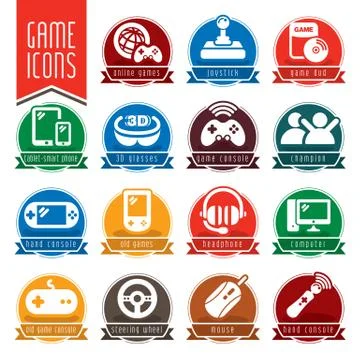 Game icon set. Stock Illustration