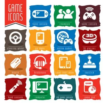 Game icon set. Stock Illustration