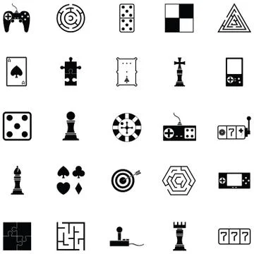 Game icon set Illustrazione stock