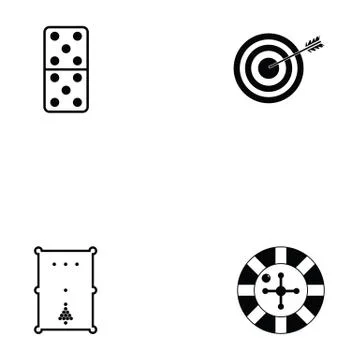 Game icon set Illustrazione stock