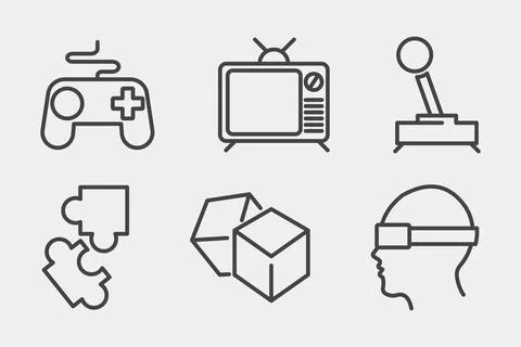 Game icon set. Stock Illustration