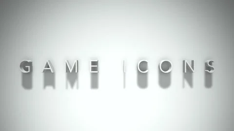 Game icons 3D title animation with shadows on a white background Stock Footage 297672487